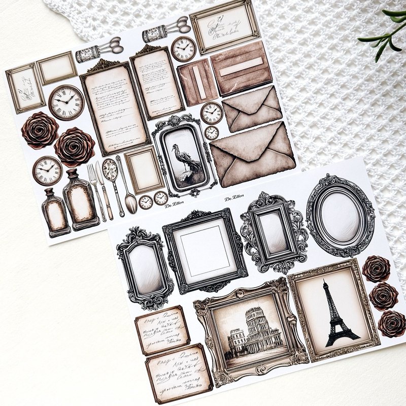 A525 - 复古经典物品 - 贴纸 - 纸