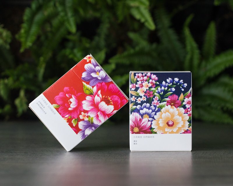 【客家花布茶包】古早味红茶+黑茶 轻巧盒2入 - 茶 - 新鲜食材 红色
