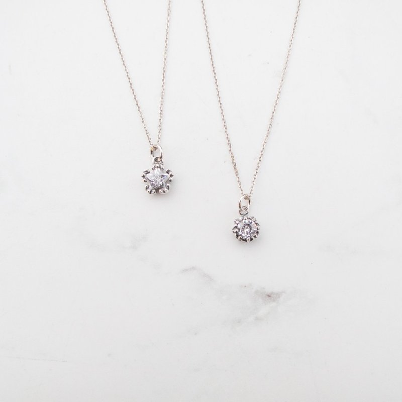 【美钻银饰】复古星星 | 锆石 925纯银项链 锁骨链 | 大员囡仔 - 项链 - 纯银 银色