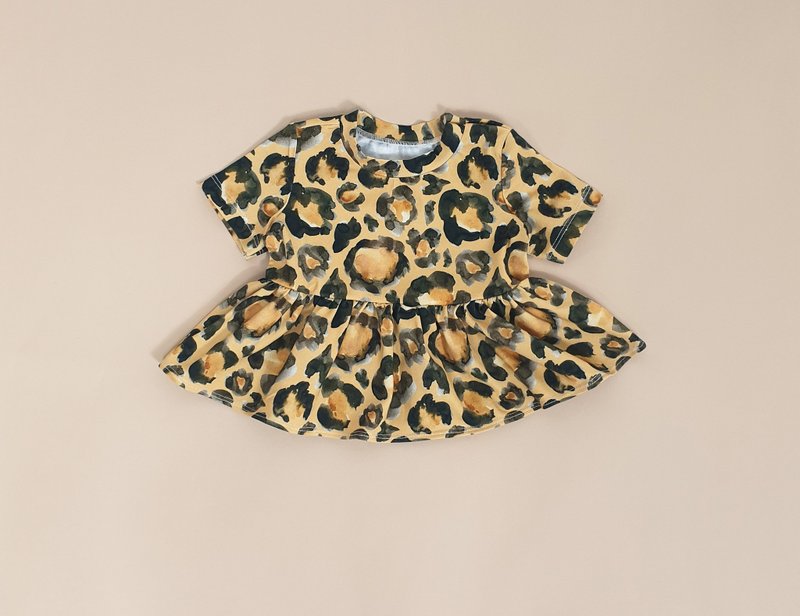 Leopard baby girl top, baby girl clothes, baby girl blouse, baby girl top. - 童装上衣 - 棉.麻 多色