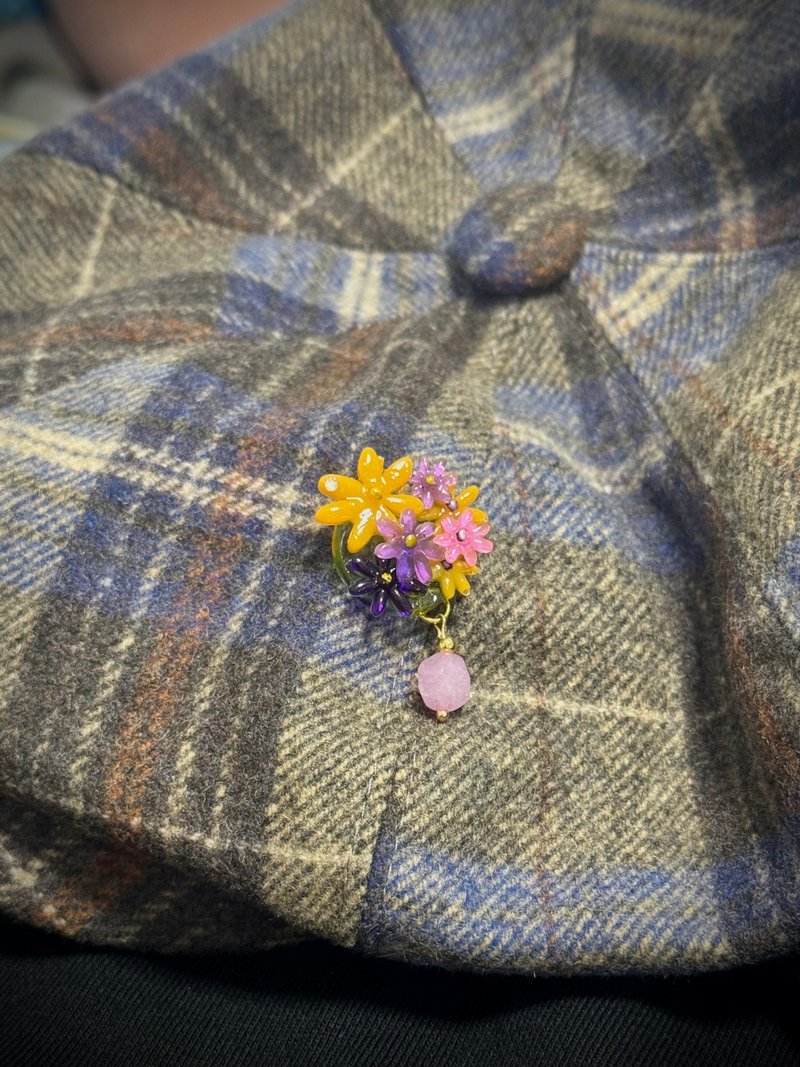 胸针系列 - 多色盛放的菊花圃 - 胸针 - 树脂 多色