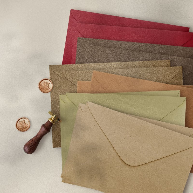 盐系拿铁珠光信封 喜帖信封 25入 - 信封/信纸 - 纸 多色