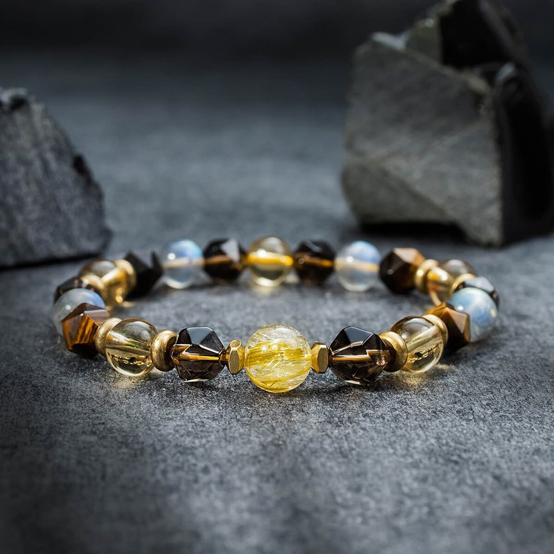 生生不息 | B09钛晶黄虎眼茶晶黄水晶手链 - 手链/手环 - 宝石 黄色