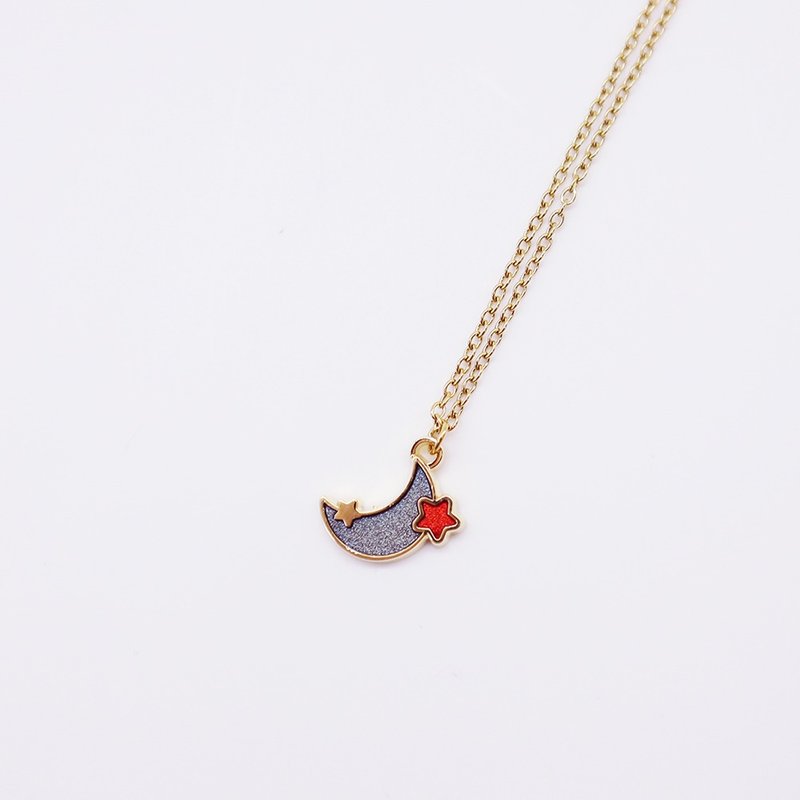 【卡片项链Card Necklace】台湾文化 太空款-宇宙星月 - 项链 - 其他金属