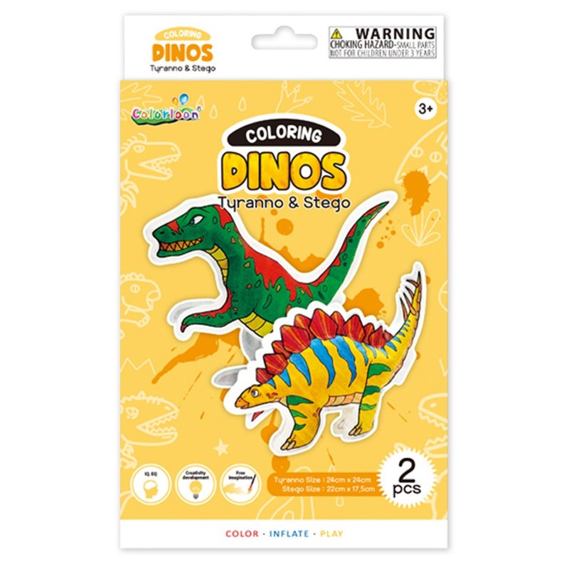 韩国 Colorloon 3D造型手绘纸气球-恐龙家族系列 - 玩具/玩偶 - 纸 多色