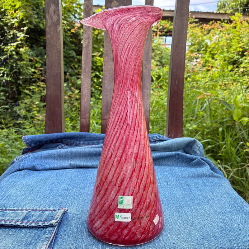 Vintage Ambrogio Pozzi for Michelotto Top Design Zanfirico Vase - 摆饰 - 玻璃 红色