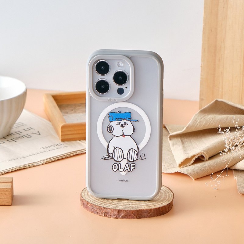 SNOOPY史努比坐着欧拉夫极光雾透MagSafe iPhone手机壳 - 手机壳/手机套 - 塑料 多色