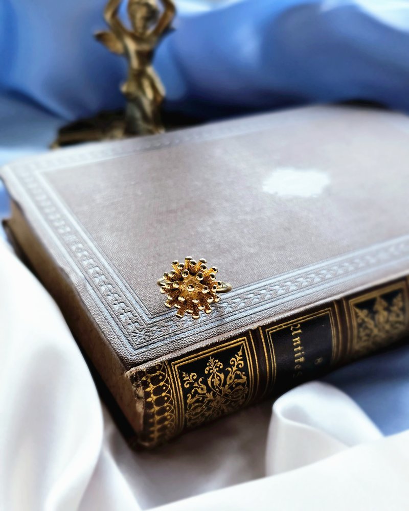 1975年AVON金色调爆发金球戒指/vintage美国西洋古董饰品 - 戒指 - 其他金属