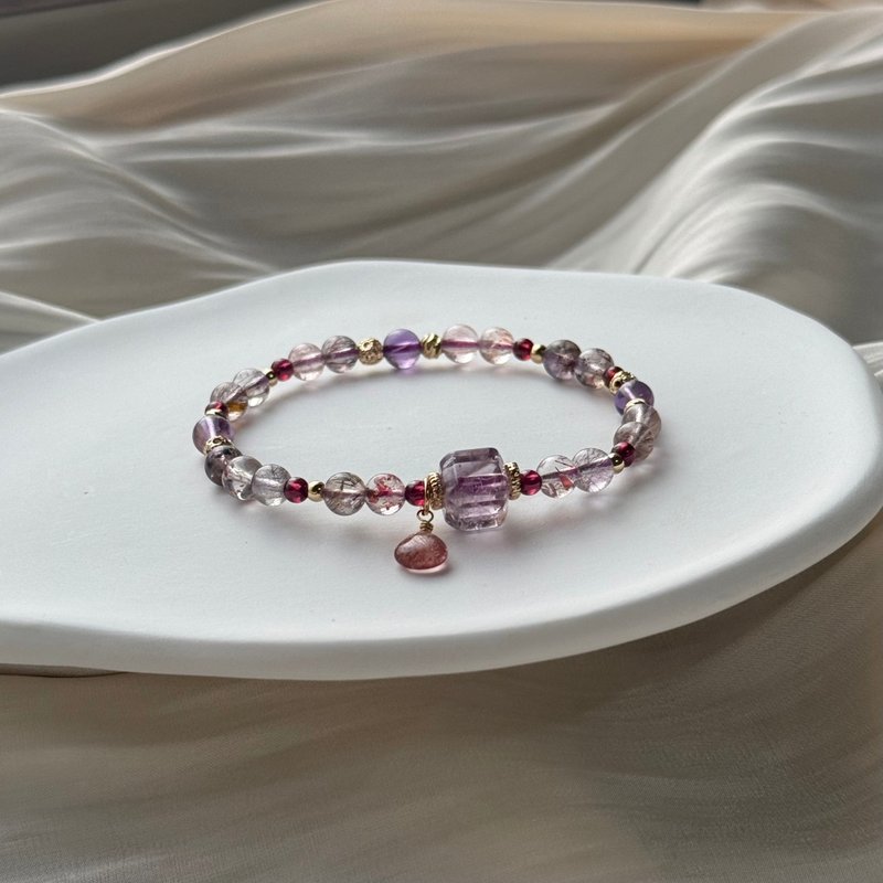 超七、紫幽灵 天然石手链 - 手链/手环 - 水晶