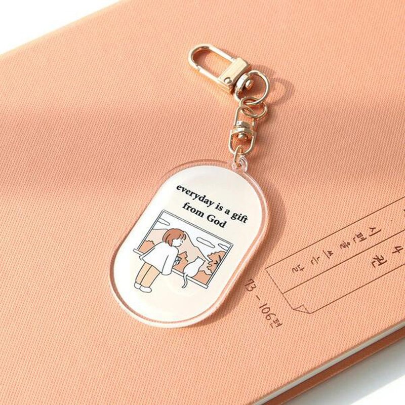 Gracebell Daily 系列  压克力 Key Ring 03.Gift from God - 钥匙链/钥匙包 - 塑料 白色