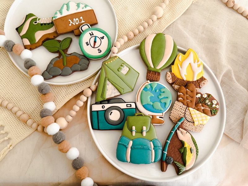 Outdoor 风格定制抓周糖霜饼干 12片/组 - 手工饼干 - 新鲜食材 绿色