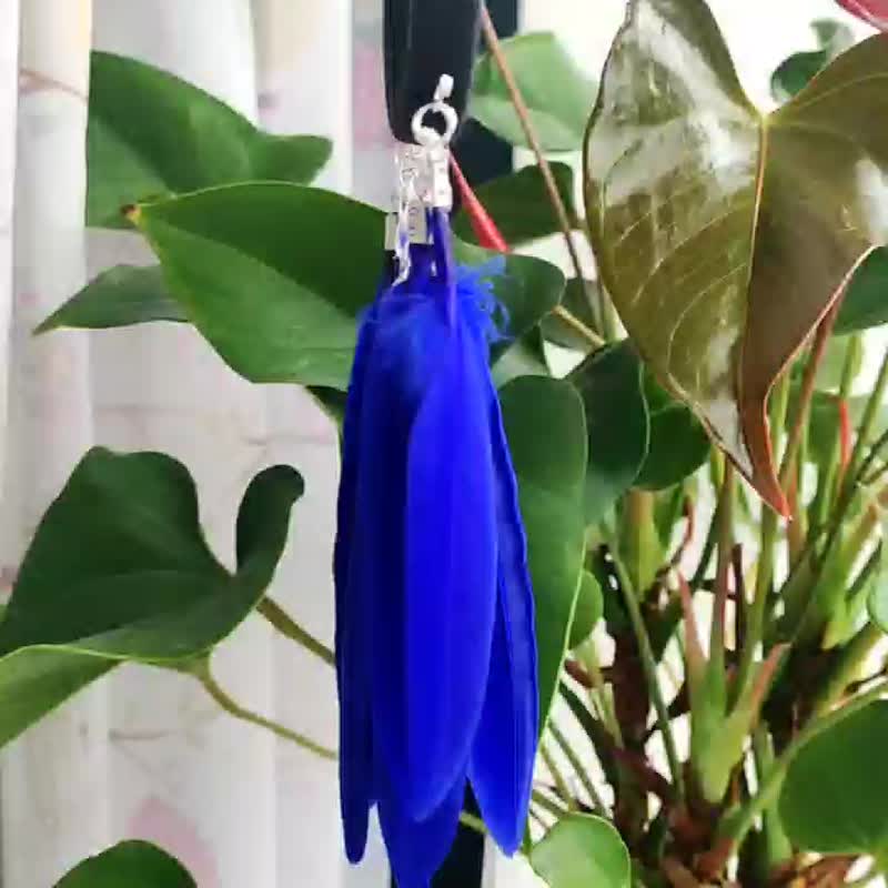 Blue dreamcatcher small size, Dream catcher car charm, Suncatcher - 墙贴/壁贴 - 玻璃 蓝色