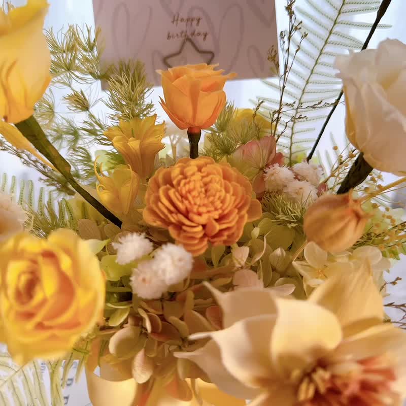 桦坊/永生花桌花/开幕花礼/入厝礼/生日花礼/条纹桌花 - 干燥花/捧花 - 植物.花