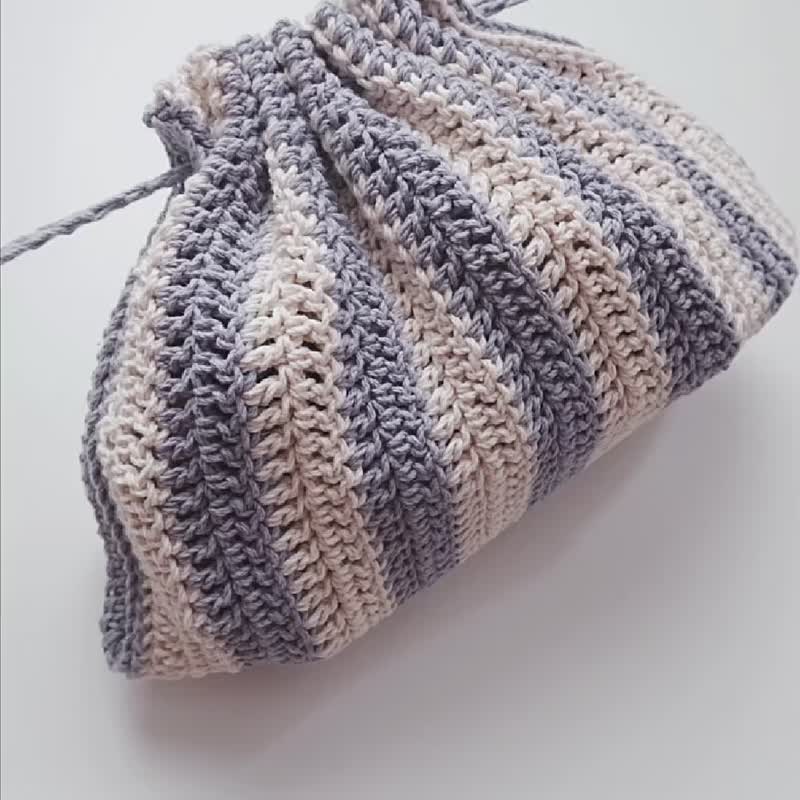 条纹编织包-小款 - 侧背包/斜挎包 - 棉.麻