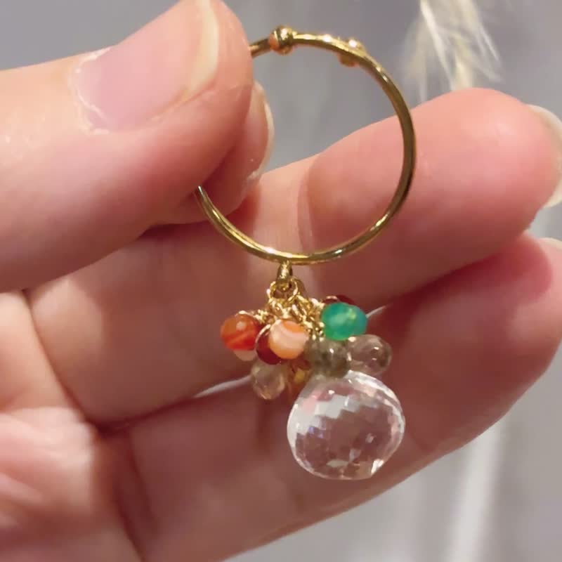 天然石 戒指 水晶 秋季 - 戒指 - 水晶 多色