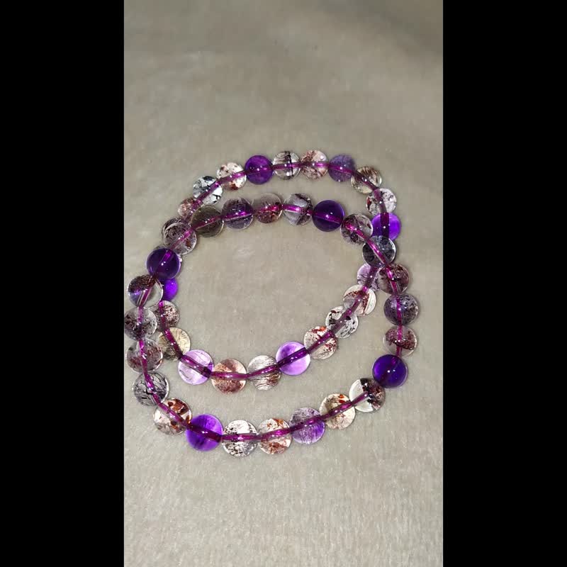 【订制品】超级七 三轮骨干 超七 Super Seven 手串 手链 6-15mm - 手链/手环 - 水晶