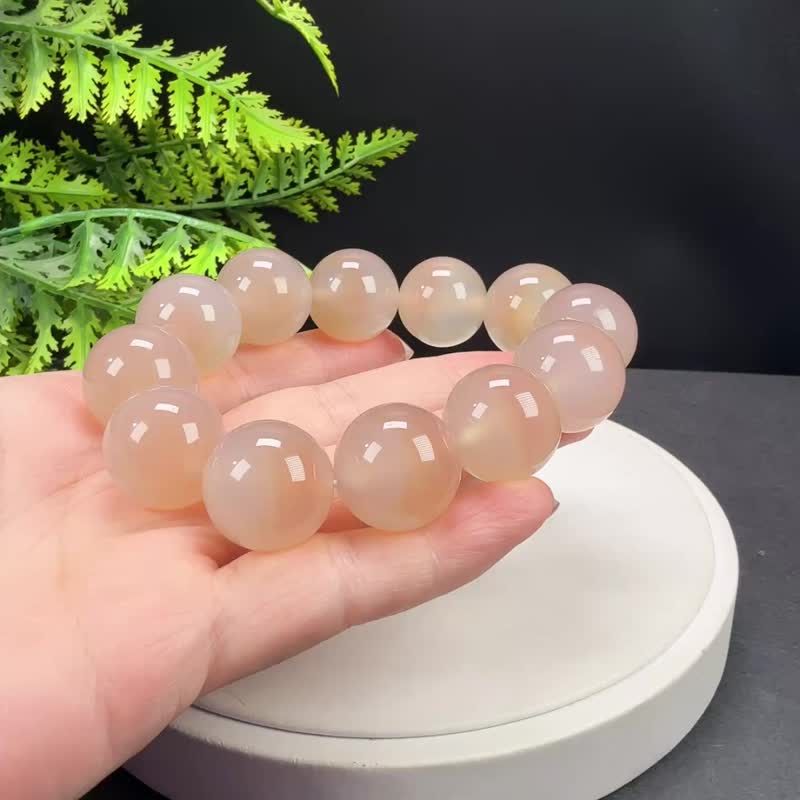 溏心玛瑙手串20mm冰润起刚大颗粒男女款橘粉时尚百搭内心平静甜蜜 - 手链/手环 - 半宝石 橘色