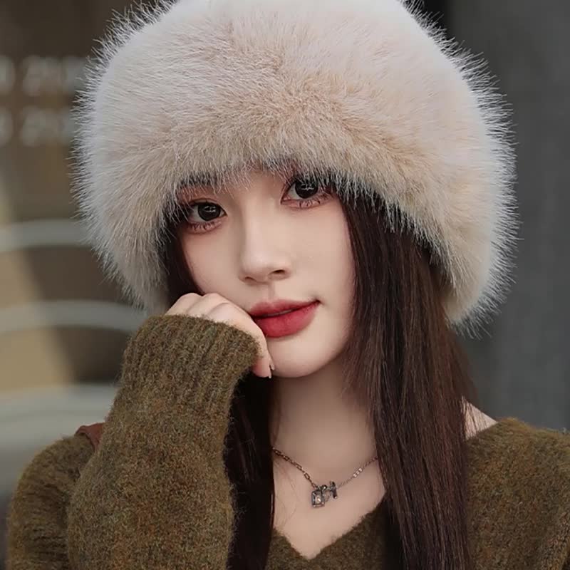 新款包头帽子女秋冬季百搭保暖毛线 - 帽子 - 聚酯纤维