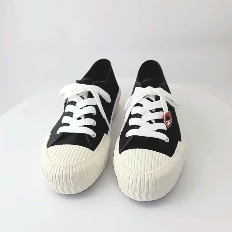 4色 绑带厚底饼干鞋 (宽楦)女鞋 小白鞋小红帽与大野狼 - 女款休闲鞋 - 棉.麻 多色