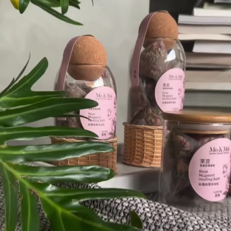 茉苜 Mo & Moi 玫瑰 抹草 沐浴包  手工藤编瓶 12入 - 香薰/精油/线香 - 植物.花 粉红色