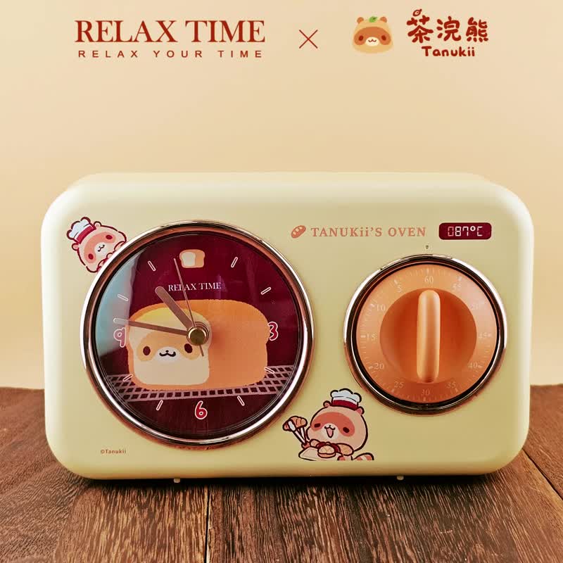 RELAX TIME 茶浣熊联名l 烤箱款(RT-122C-02)闹钟 居家 礼物 桌钟 - 时钟/闹钟 - 塑料 咖啡色