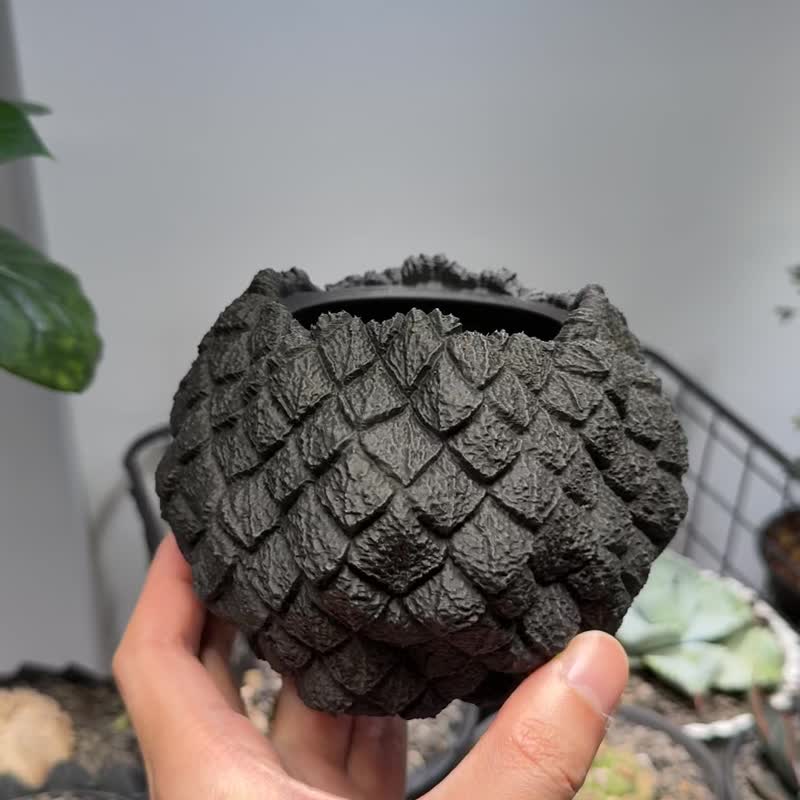 CBP012植木钵 原创设计/3D打印/多肉块根植物/盆器盆栽/送礼 - 植栽/盆栽 - 塑料 黑色