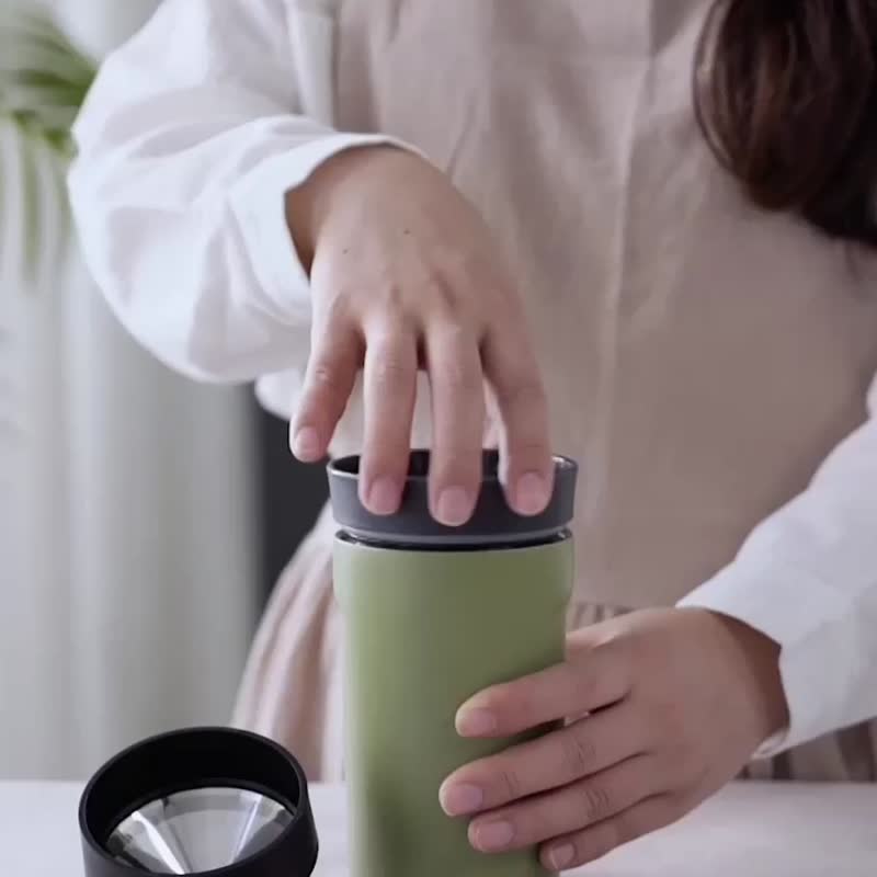 【360度饮用】随行保温咖啡杯 - 送不锈钢咖啡滤网 350ML 圣诞礼 - 咖啡杯/马克杯 - 不锈钢 多色