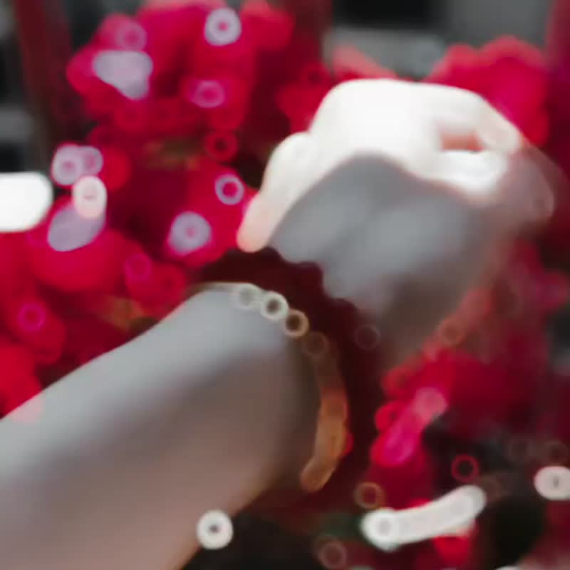 红运当头玛瑙天成开启你的专属幸运手串 - 手链/手环 - 水晶 红色