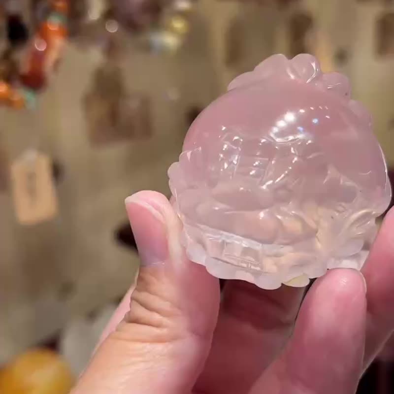 华光-藏晶阁 - Brazil-巴西粉晶龙龟 × 黄胶花共生矿 - 摆饰 - 水晶