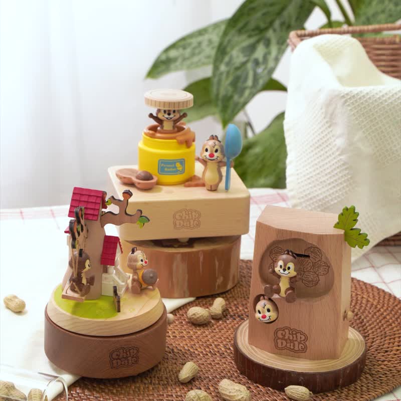 【奇奇蒂蒂】律动 / 弹跳摇摆 / 旋转盘音乐盒 迪士尼Disney - 摆饰 - 木头 多色