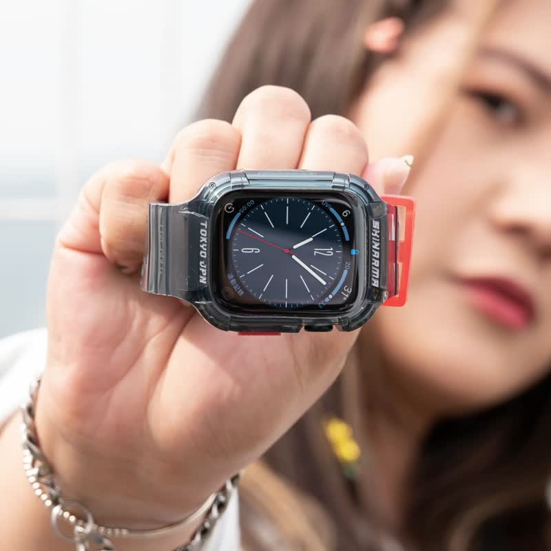 Apple Watch 45/44mm Saido 街头潮流一体成形表带-透黑 - 表带 - 塑料 黑色