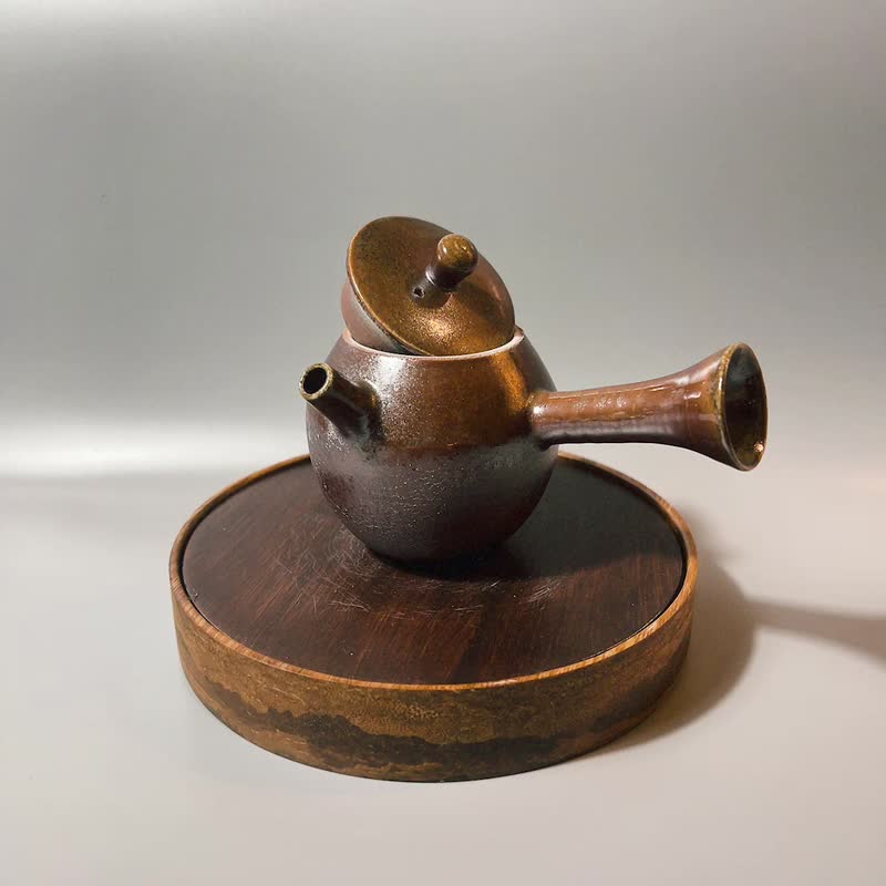 柴烧传统古朴侧把茶壶 / 柴烧茶具  / 小平凡手作 - 茶具/茶杯 - 陶