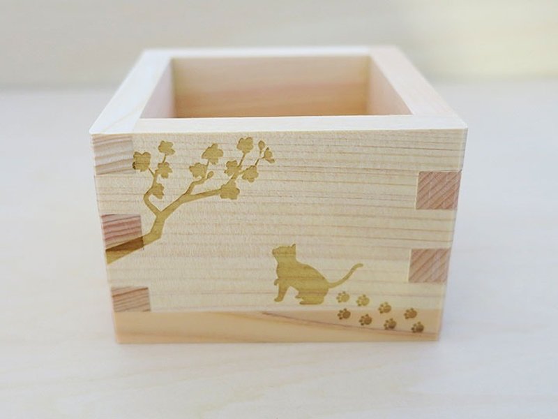 Cherry-blossom viewing cat and paws Footprints Gift wrapping Christmas Gift - 其他 - 木头 咖啡色