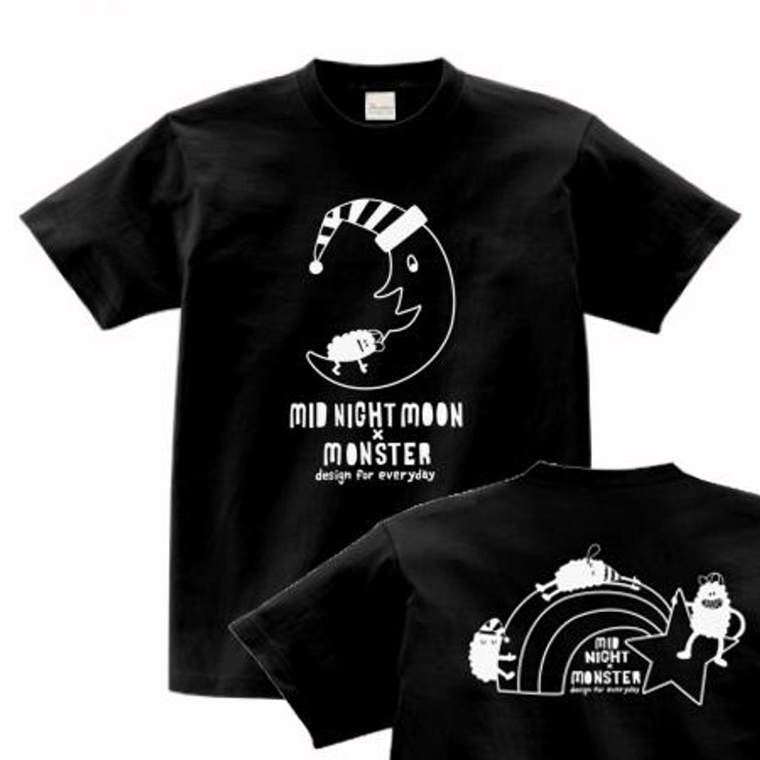 Midnight × monster 150.160. (Woman ML) S ~ XL T-shirt order product] - 中性连帽卫衣/T 恤 - 棉 黑色
