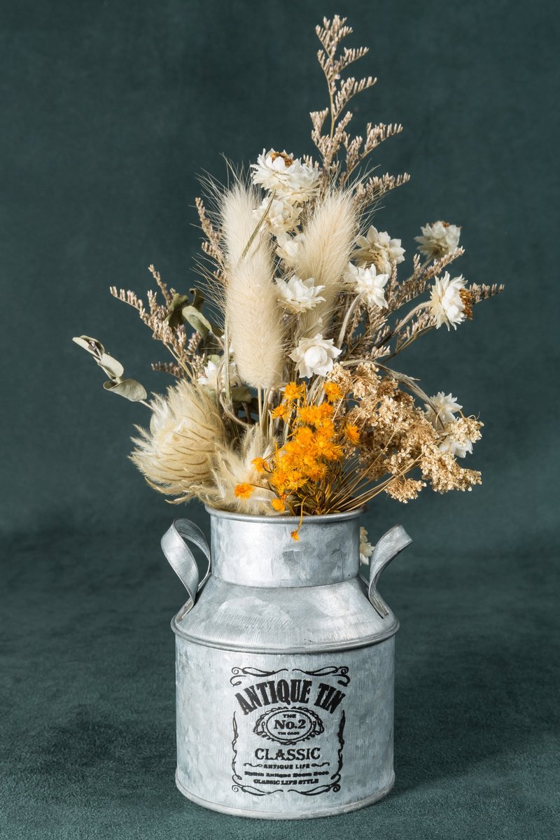 Kinki手作 我可能会喜欢你 工业文青风 限量 干燥花 小盆栽 - 植栽/盆栽 - 植物．花 灰色