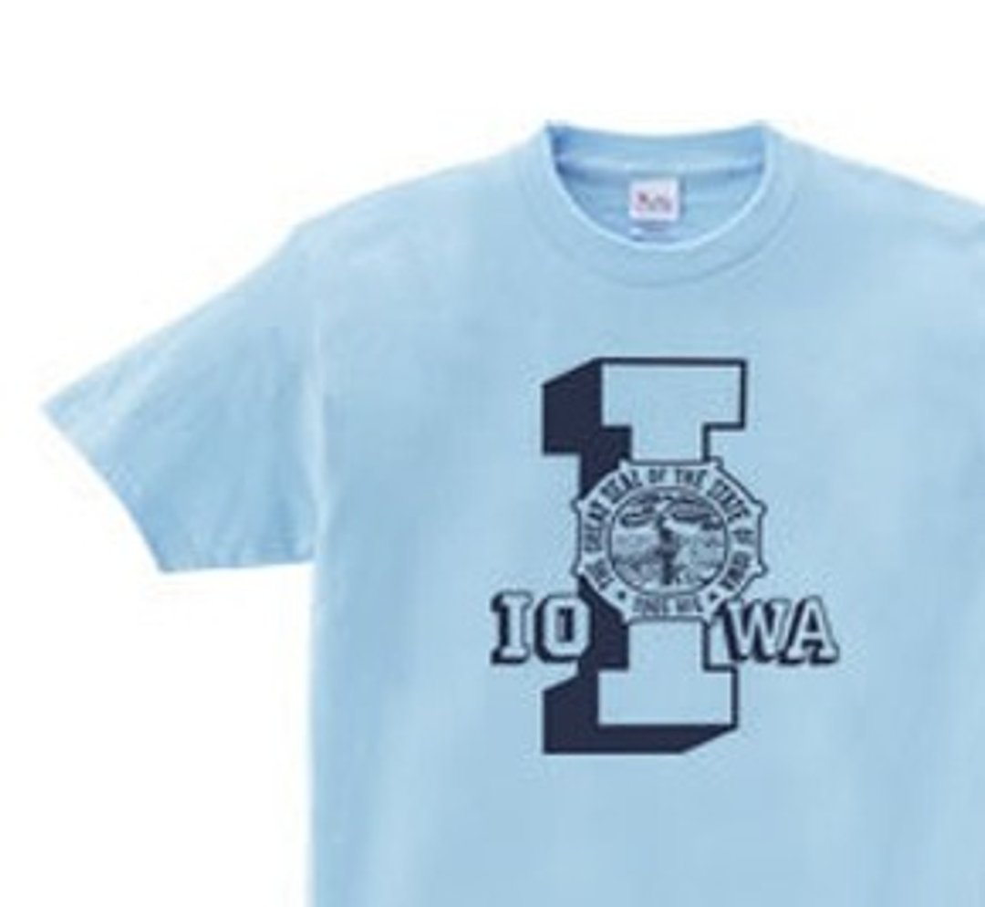 Iowa Old school style College I & mark WS ~ WM • S ~ XL T-shirt order product] Iowa Old school style College I & mark WS ~ WM • S ~ XL T-shirt order product] - 中性连帽卫衣/T 恤 - 棉 蓝色