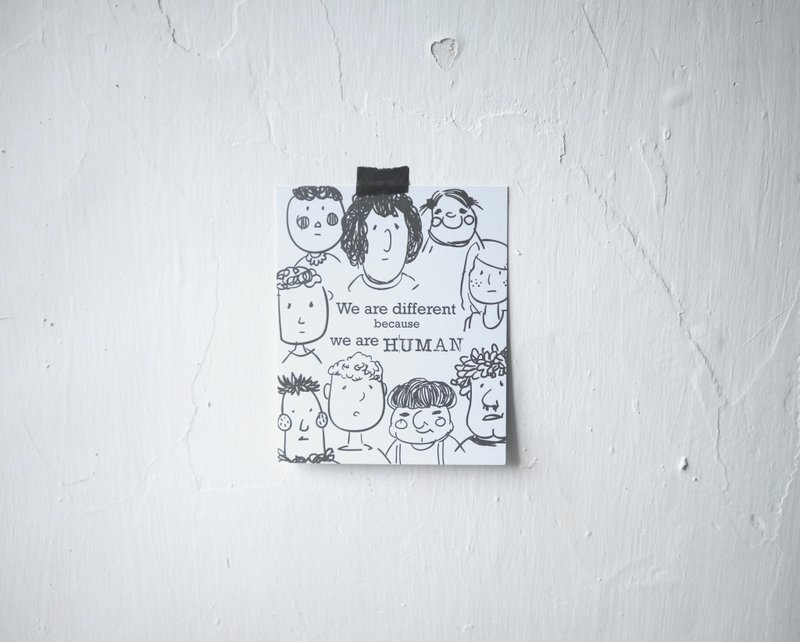 我们都是不一样的人 We are Different | 小卡片 - 卡片/明信片 - 纸 黑色