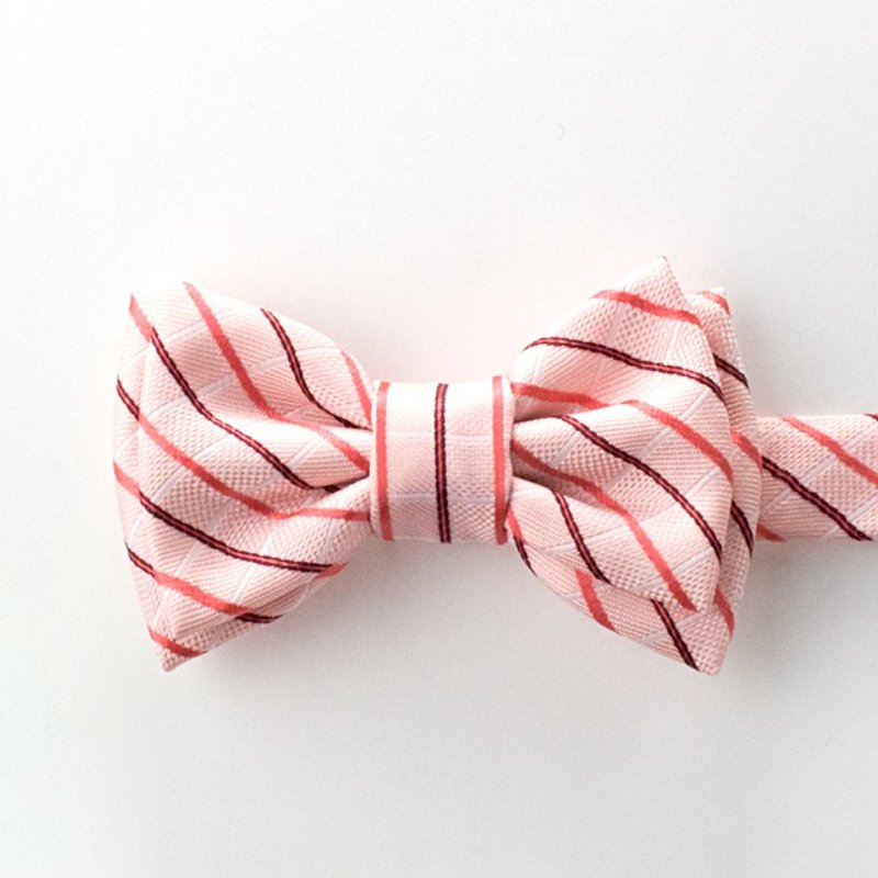 Bowtie (Tattersall / Pink) - 领带/领带夹 - 其他材质 粉红色