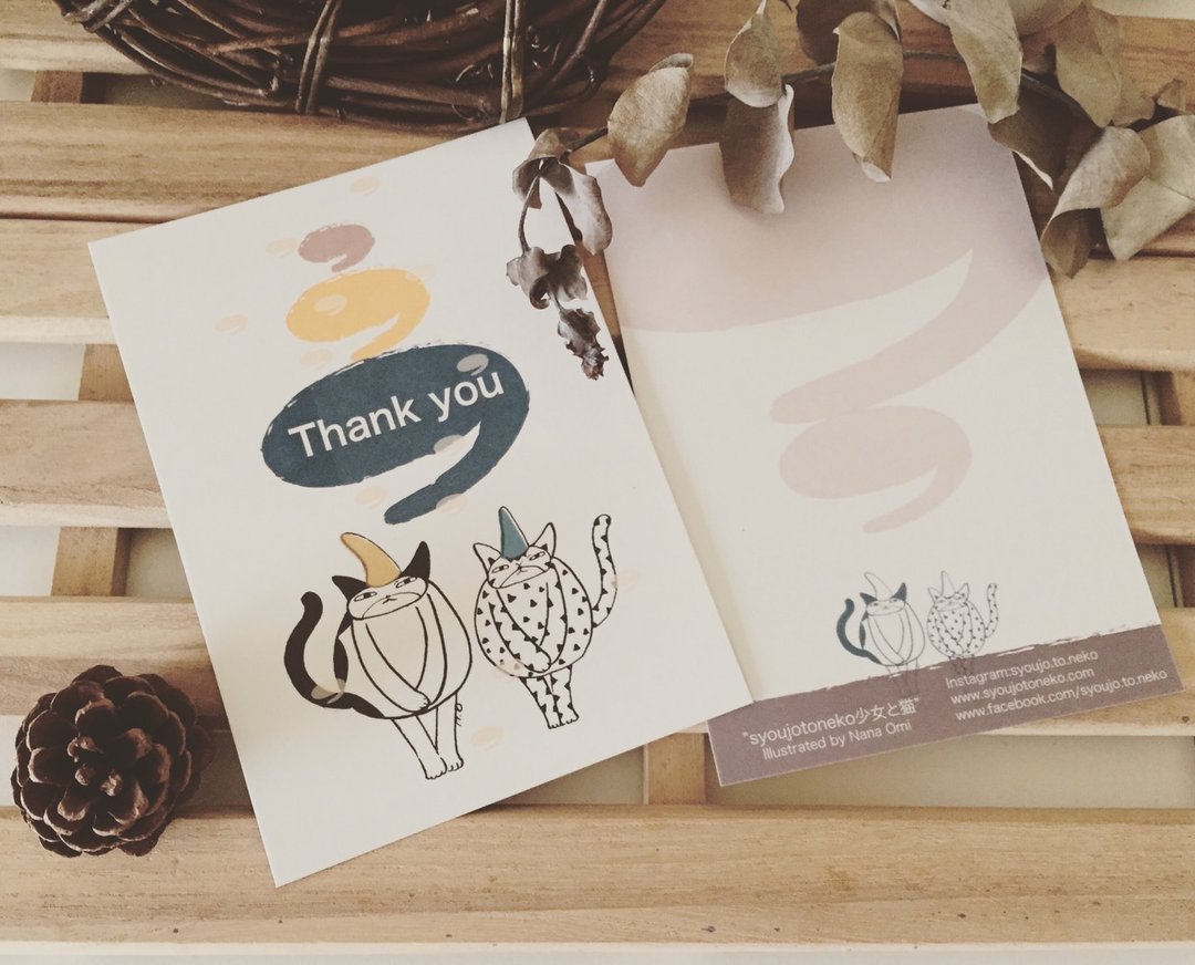 语言明信片/Thank you - 卡片/明信片 - 纸 粉红色