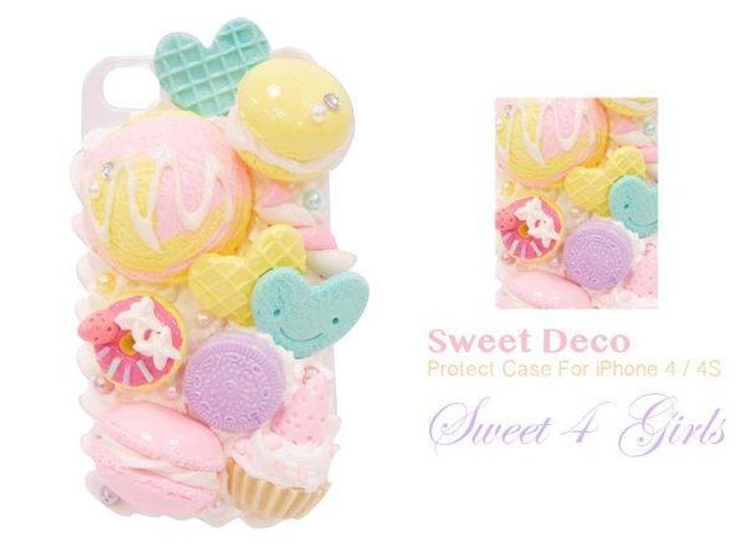 - sweet4girls- 特别 手工 甜点总汇款 奶油壳 甜心专用 iphone 5 4S 4 保护套 保护壳 背盖 客制化 - 手机壳/手机套 - 硅胶 多色