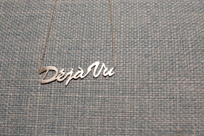 定制化・法文纯银链・情人节礼物推荐・6字以内 - 项链 - 纯银 灰色