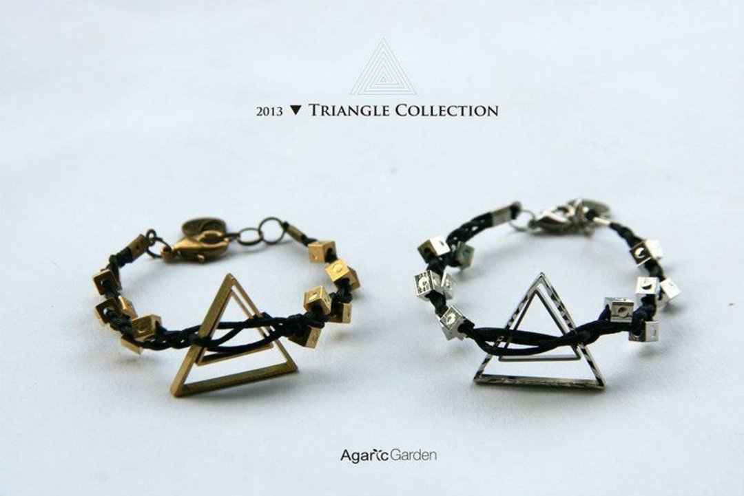 ▲三角形迷幻编织方块几何手炼 - 手链/手环 - 其他金属 