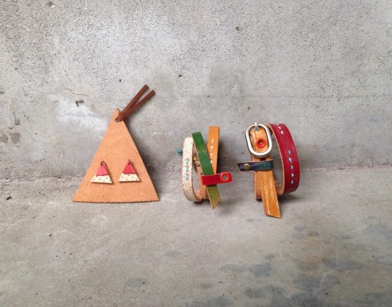 爱人动物般牵绊手环_真皮手工缝制 - 手链/手环 - 真皮 绿色