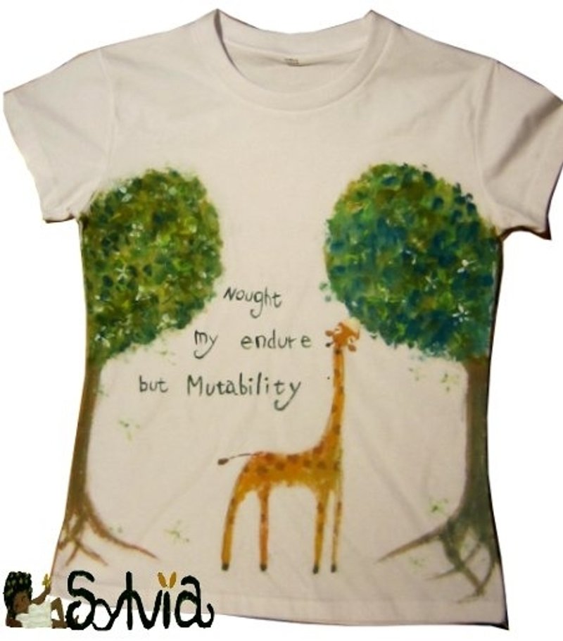 sylvia手绘T-shirt之"时光green tunnel" - 女装 T 恤 - 颜料 