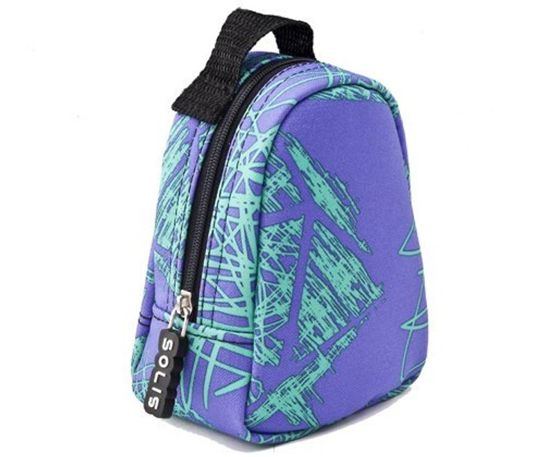 SOLIS [老夫子联名系列] 缤纷庆典多功能随身挂包 (涂鸦紫) - 化妆包/杂物包 - 聚酯纤维 紫色