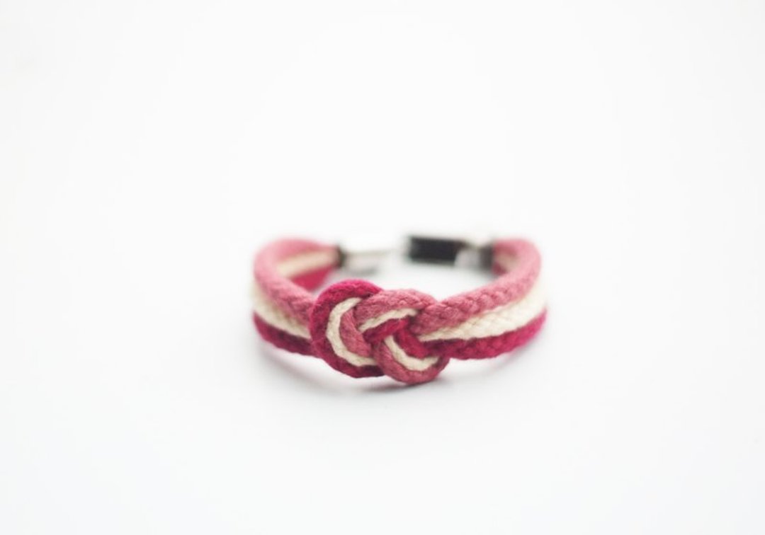 水手结手带 冒险少女版 原创设计by Captain Ryan - Sailor's Knot Bracelet - Girls' Adventure Edition by Captain Ryan - 手链/手环 - 棉 粉红色