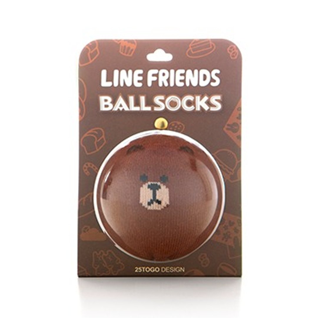 LINE FRIENDS 球袜_熊大一号表情 - 袜子 - 其他材质 咖啡色