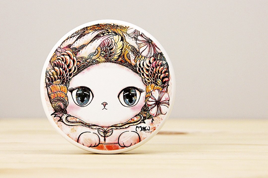 好喵 圆形双面镜- 趴趴猫 - 其他 - 塑料 橘色