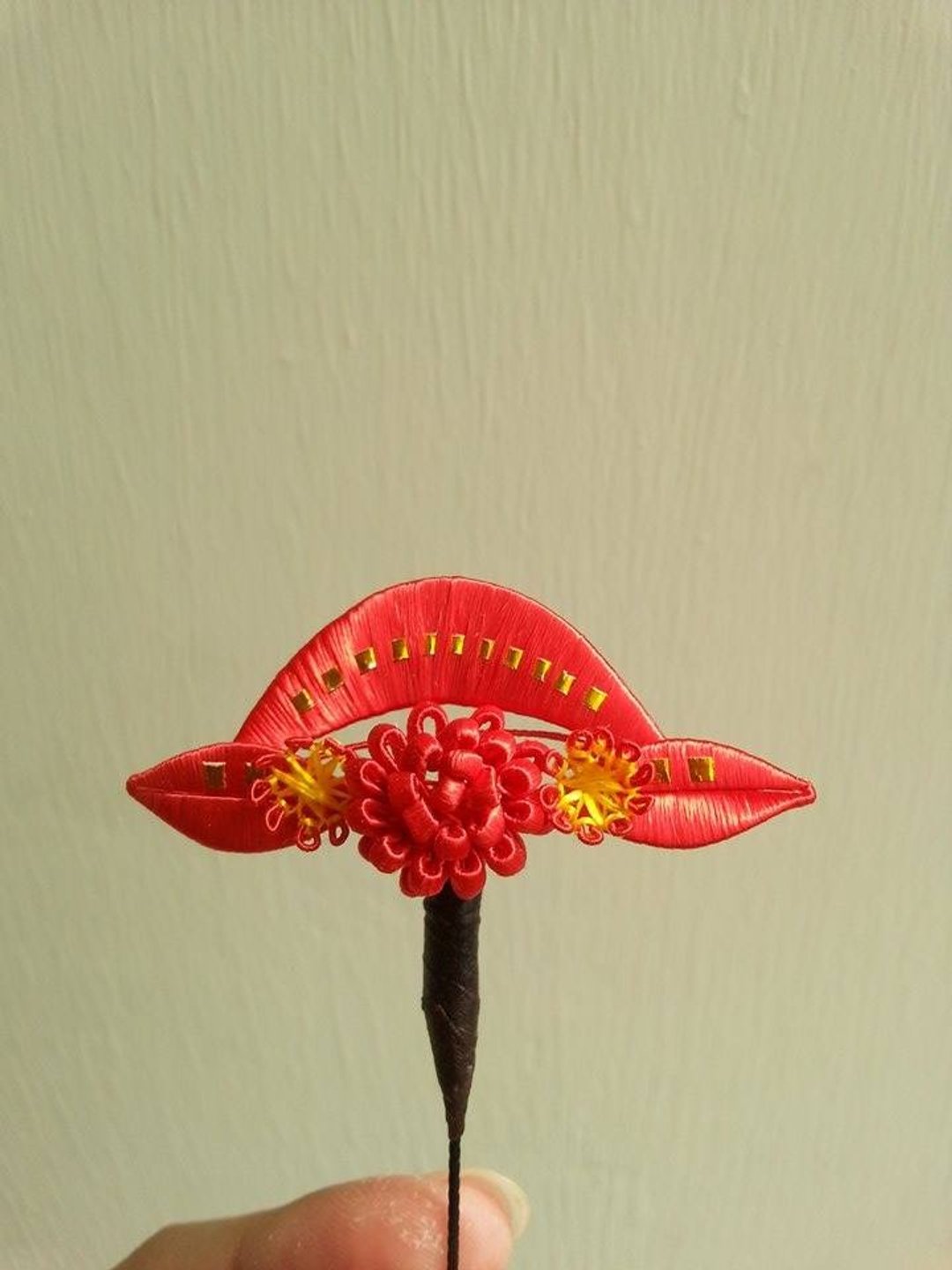 【春仔花】牡丹花-富贵吉祥 - 发饰 - 丝．绢 红色