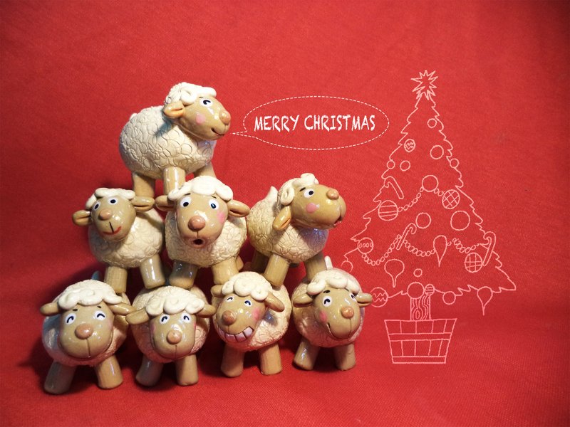 眯眯羊与斗豆羊（没有笔插洞） - 摆饰 - 其他材质 金色